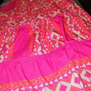 Chic Pink Geometric Women's Dress